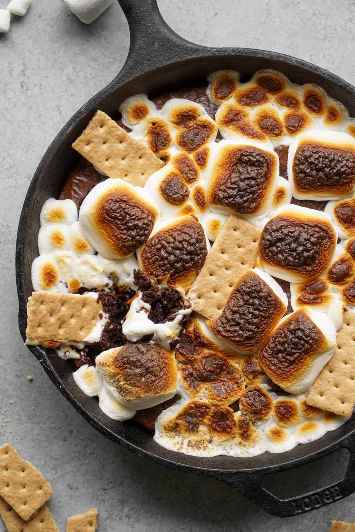 S'mores Brownie Skillet {for sharing} • Fit Mitten Kitchen