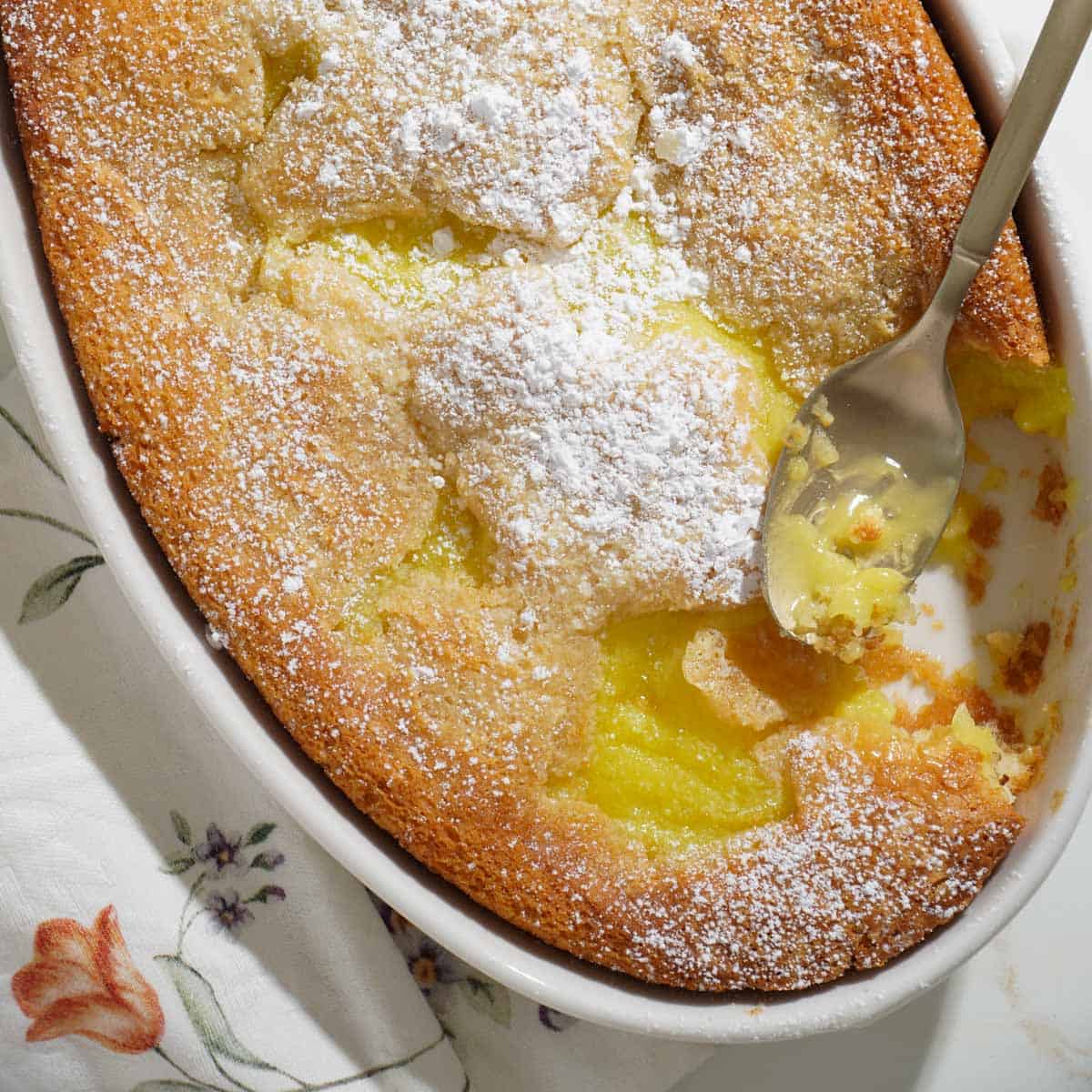 The easiest magic lemon cobbler
